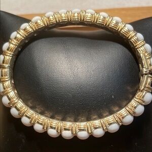 Vintage White Bead Bracelet # 65